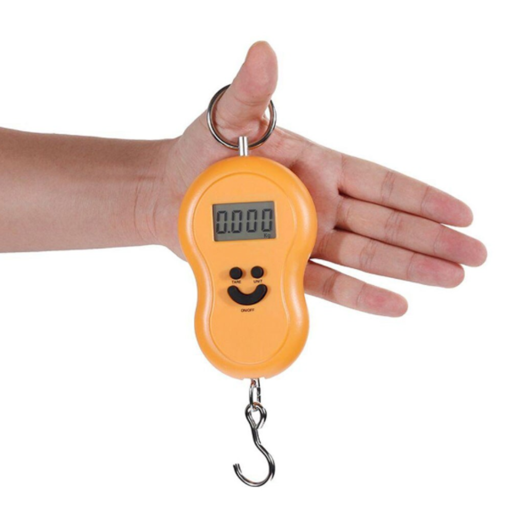 Edgar elektronikus mérleg, hordozható, kézi, elemmel működő, maximális kapacitás 40 kg