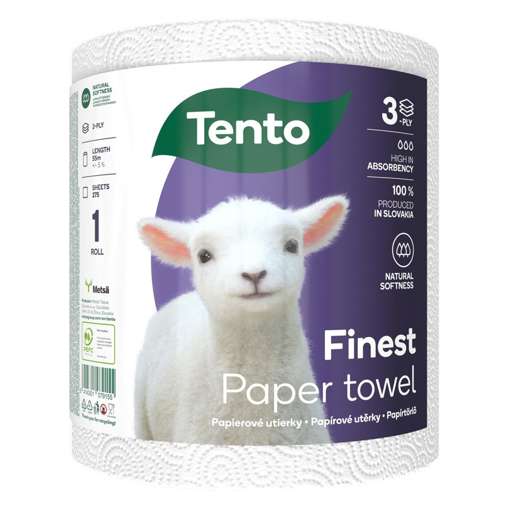 Tento Finest háztartási papírtörlő 3 réteg 1 tekercs