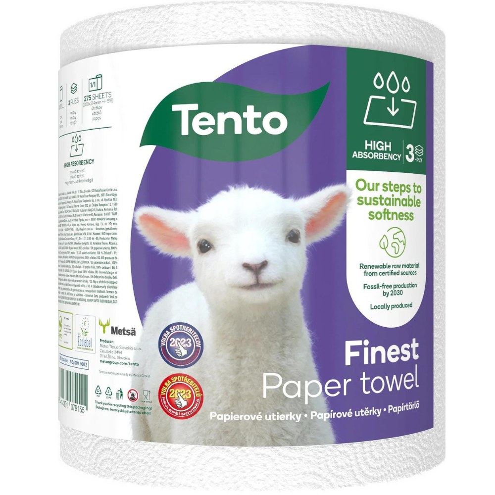 Tento Finest háztartási papírtörlő 3 réteg 1 tekercs