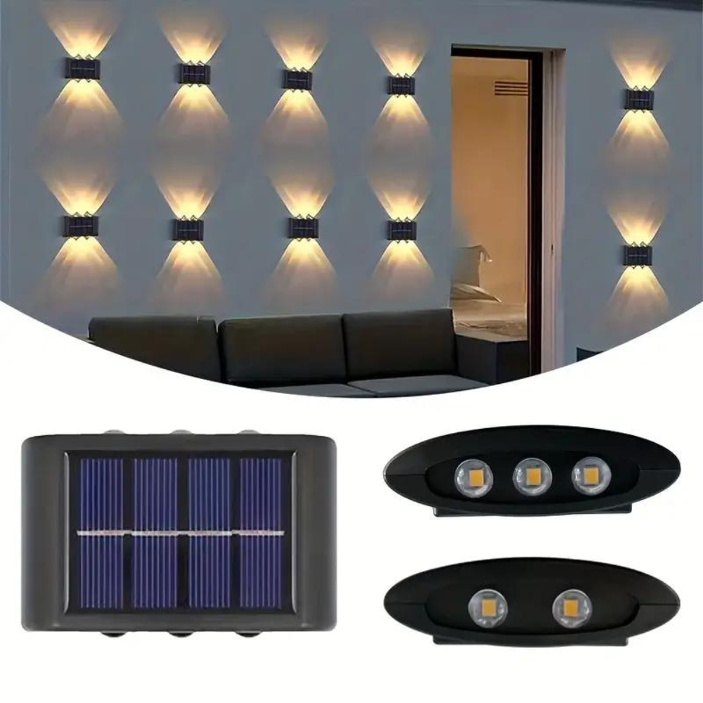 Moonlight 4db ledes fekete napelemes LED külső fali lámpa