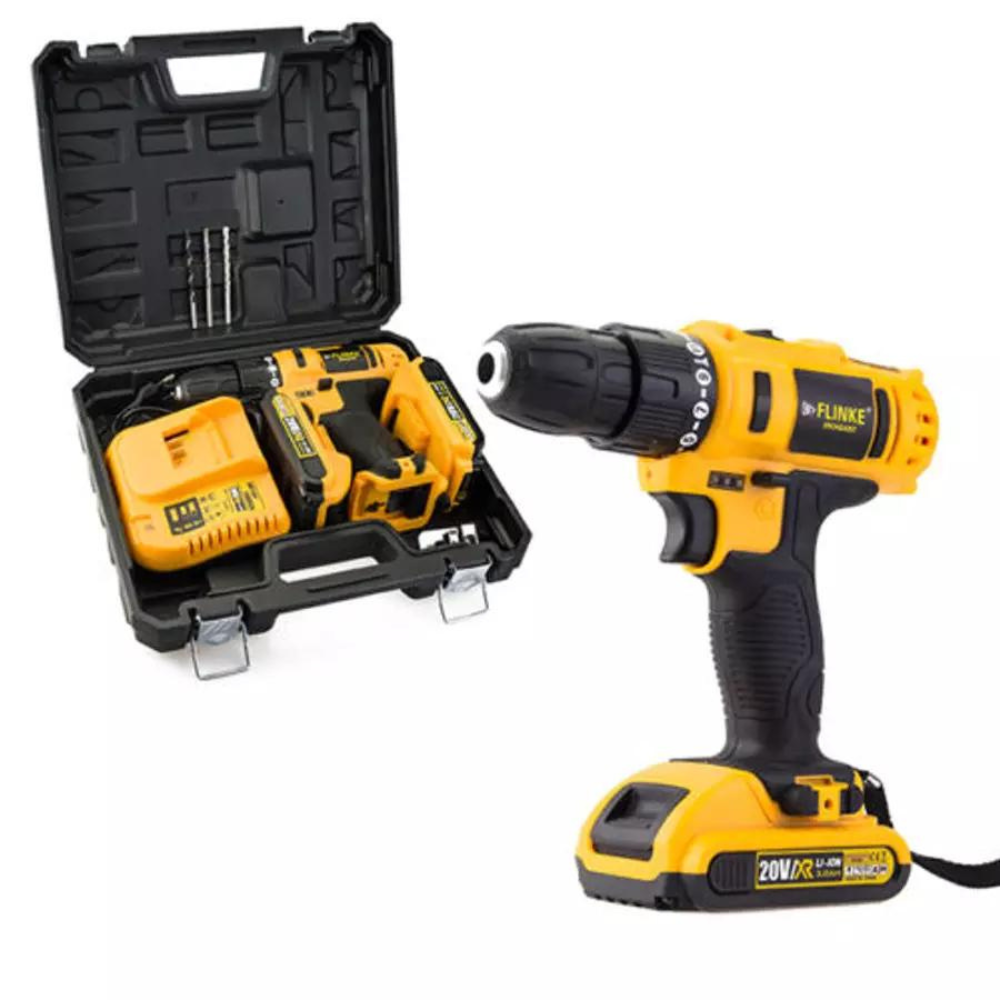 20V akkus csavarbehajtó fúró ütvefúró Fk-8012 2DB AKKUMULÁTORRAL