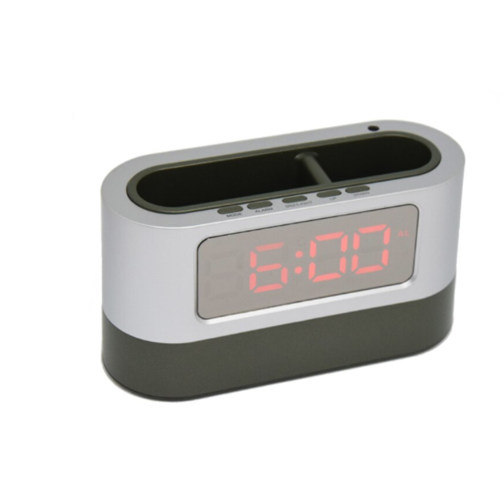 LED-es asztali óra és tolltartó