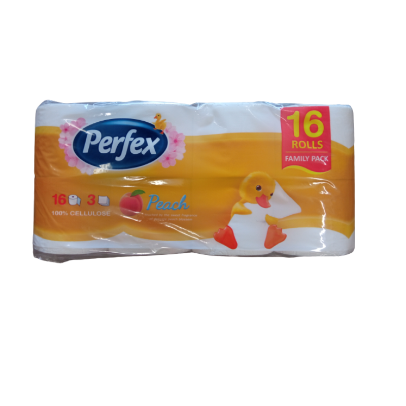 Perfex barackos Illatosított WC-papír 16 tekercs, 3 rétegű, 120 lapos