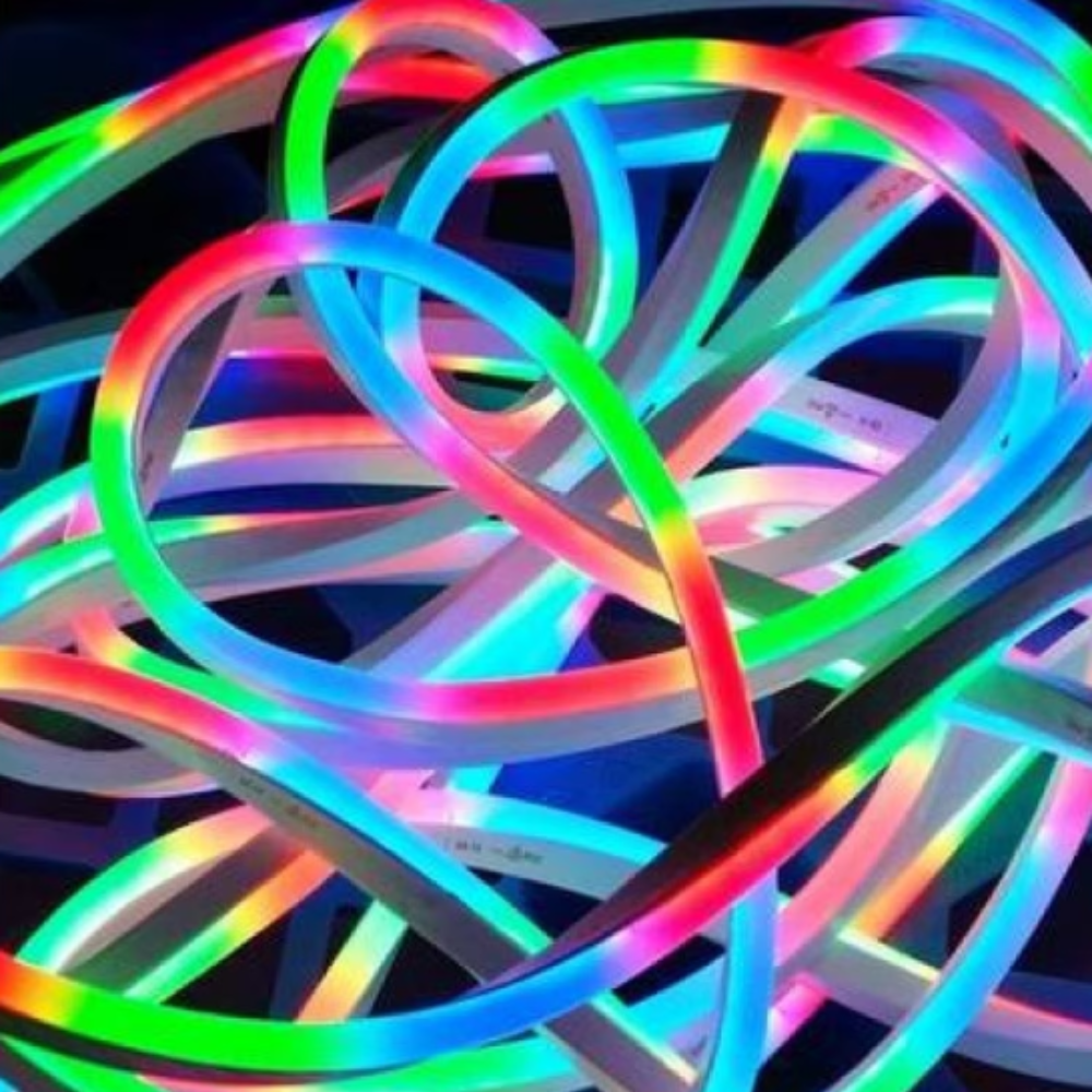 LED Neon flex 24W RGB 12V IP44 5m komplett szett