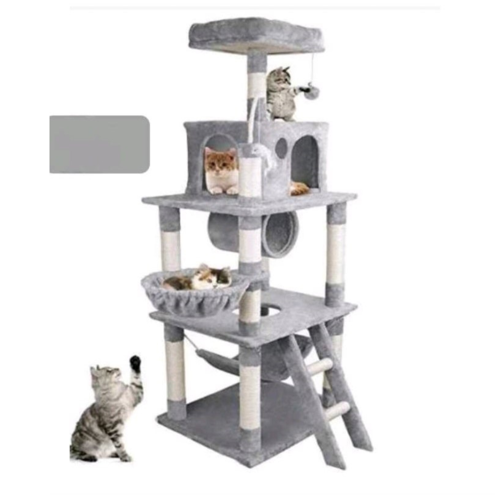 Nasus Macskakaparó házzal és ággyal Szürke