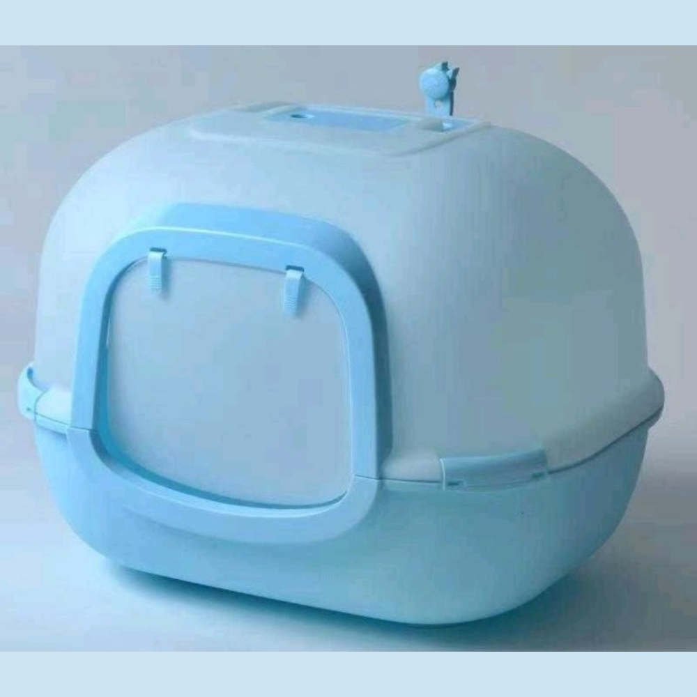 Fedeles macskatoalett kék színben