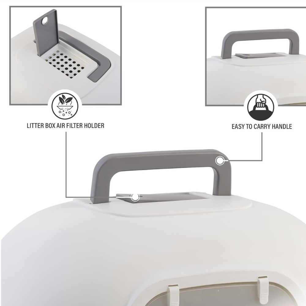 Fedeles macskatoalett kék színben