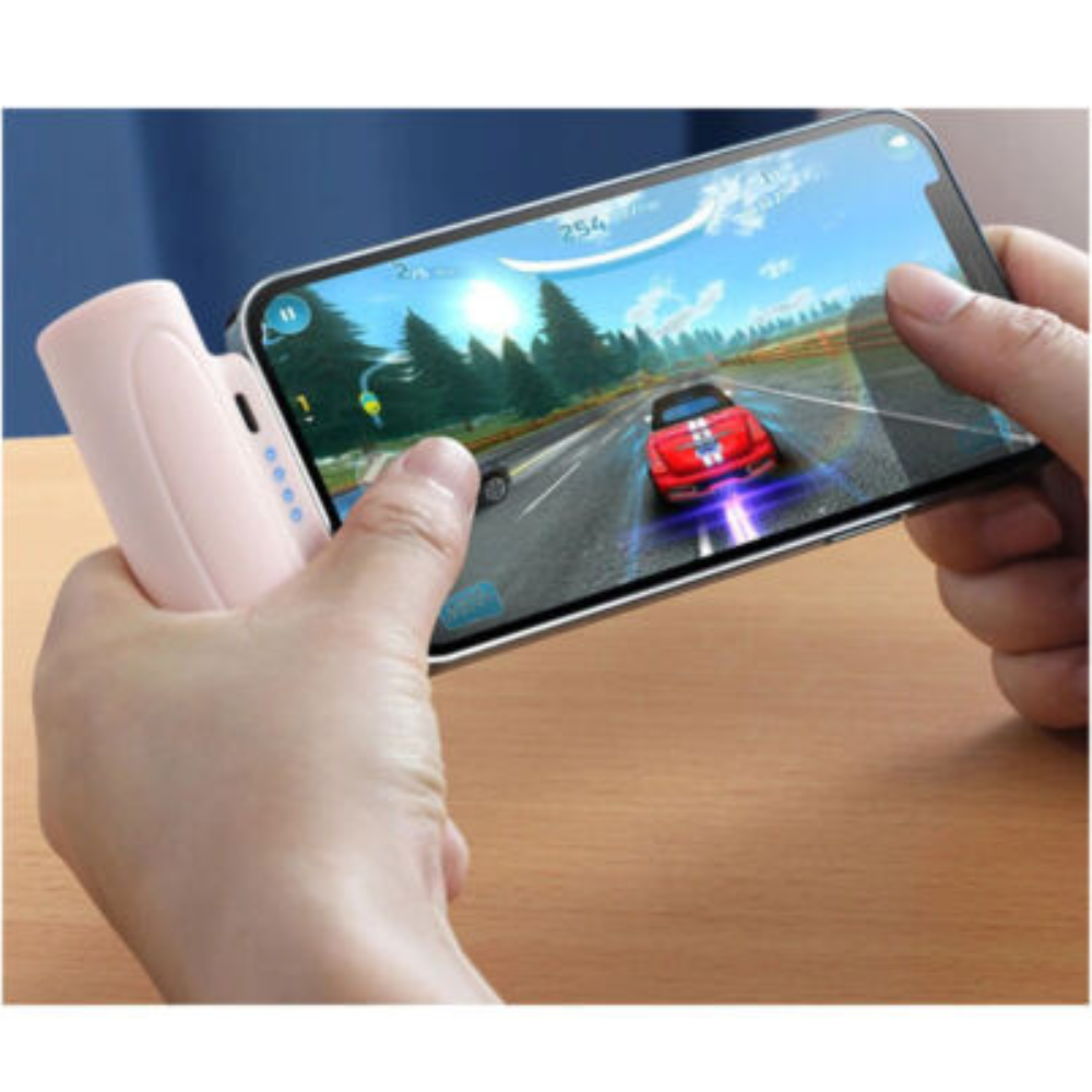 5000 mAh vezeték nélküli mini Power Bank gyorstöltő Hordozható mobiltelefon-töltő Type-C zseblámpával