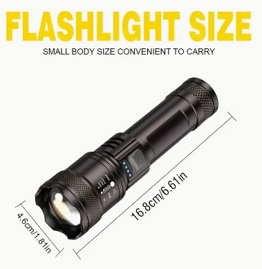 XHP50 LED zseblámpa, beépített 18650 akkumulátor, újratölthető zseblámpa, 3 világítási mód, vízálló USB vadászlámpa