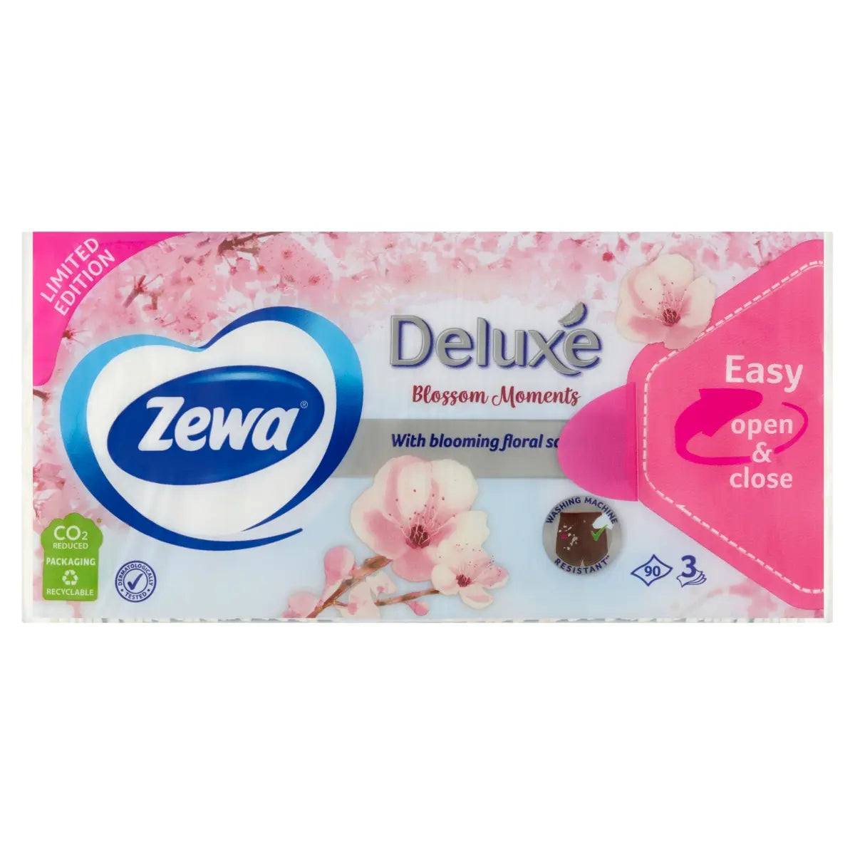 Zewa Deluxe Papír Zsebkendő Blossom Moments –  3 rétegű, 90 db