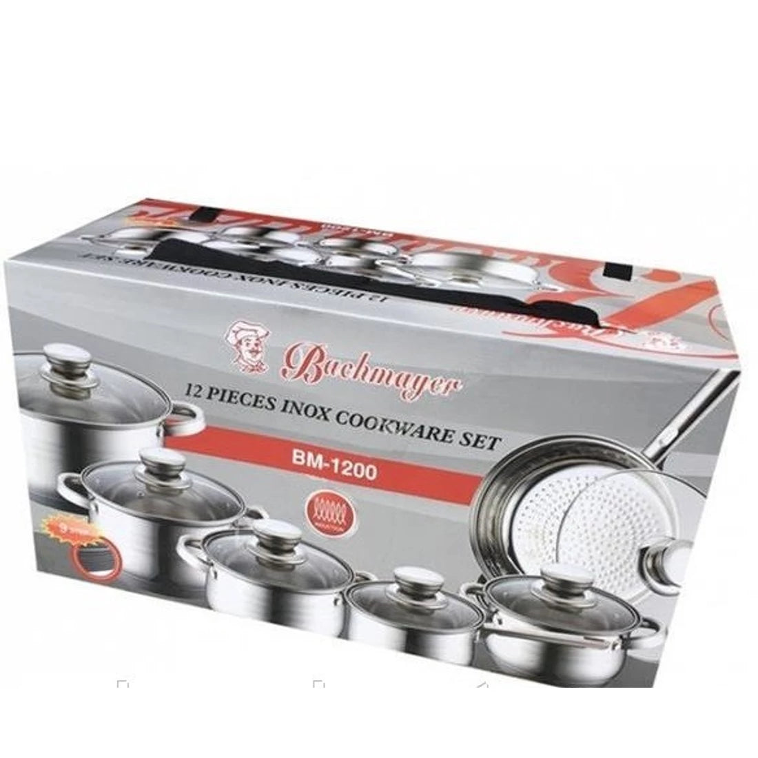 Bachmayer 12 részes rozsdamentes acél edénykészlet, indukció BM-1205