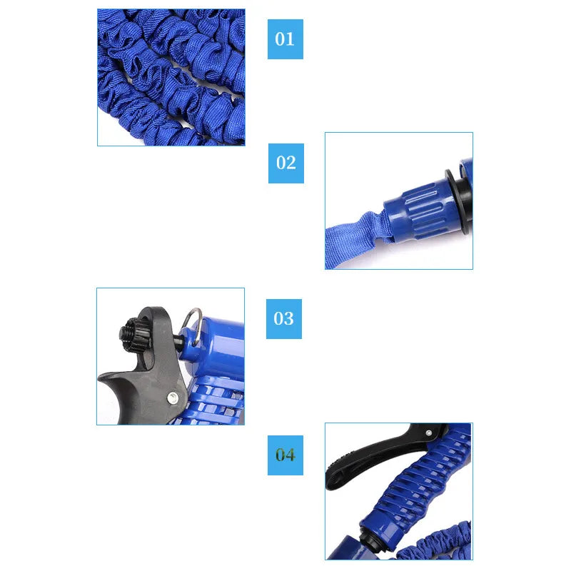 Csavarodásmentes táguló locsolócső, locsolófejjel- 60 m