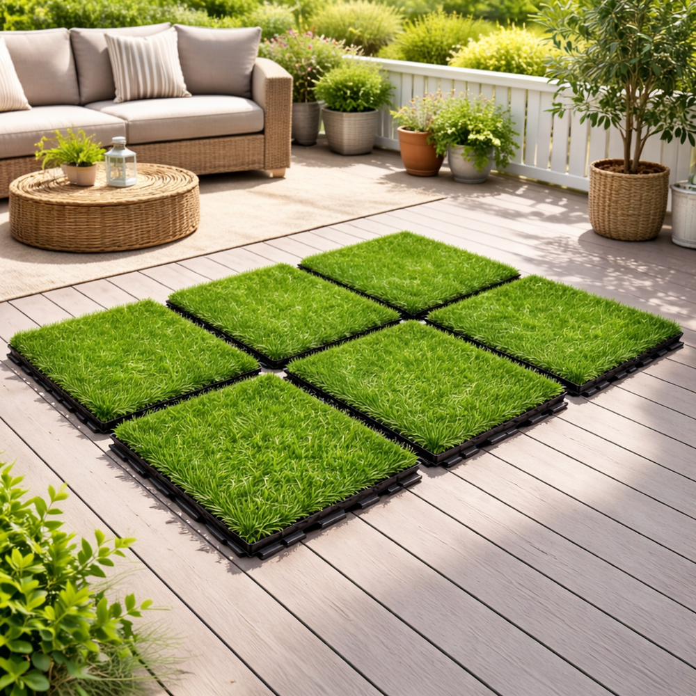 Műfű padlóburkolat 30x30 cm 6db