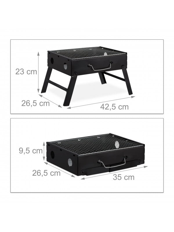 Mini hordozható grillsütő - faszenes