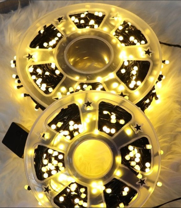 10 Rubber Christmas Rings - Meleg Fehér Karácsonyi LED Gyűrűk