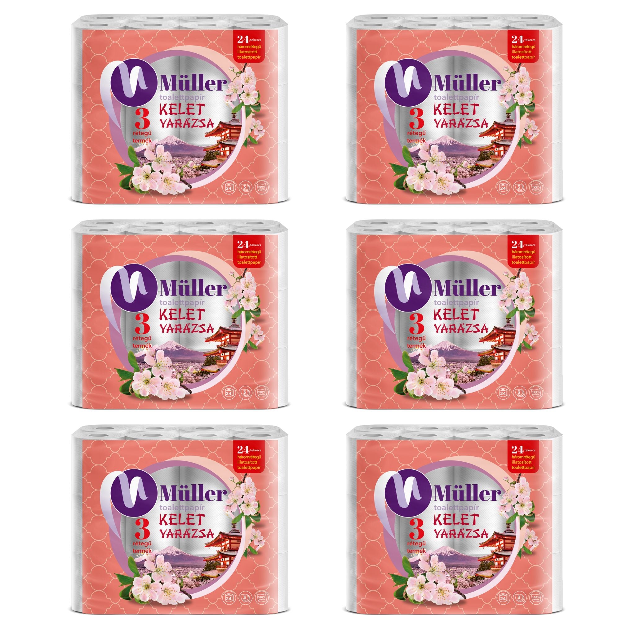 Csomag: Müller Kelet Varázsa 3 Rétegű Wc Papír XXL 24 Tekercs