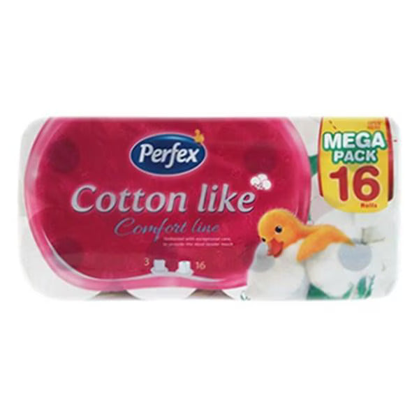 Perfex Comfort Cotton Like 4 rétegű WC papír, 16 tekercs