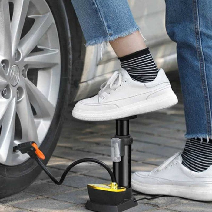 Mini pedálos légpumpa 120 PSI – autóhoz, biciklihez, labdához, felfújható játékokhoz