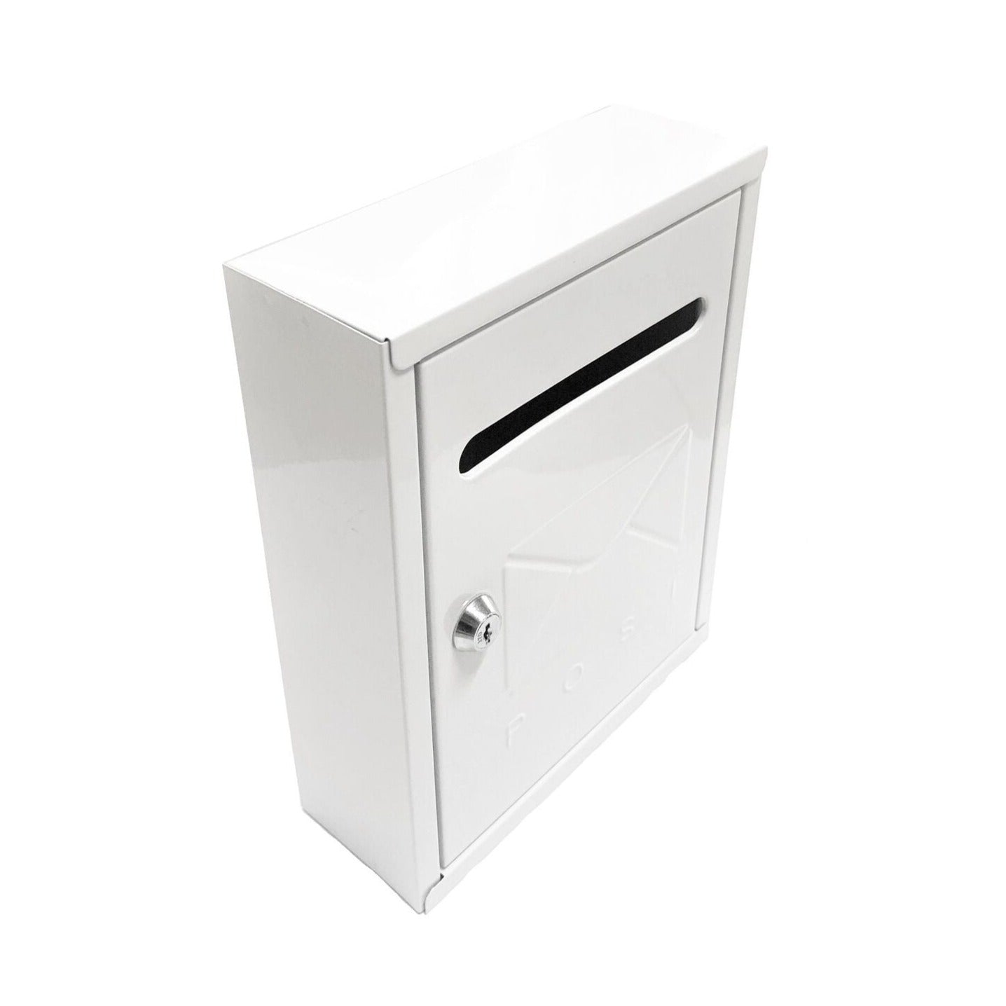 Fehér acél postafiók külső postatartó kulcspárral