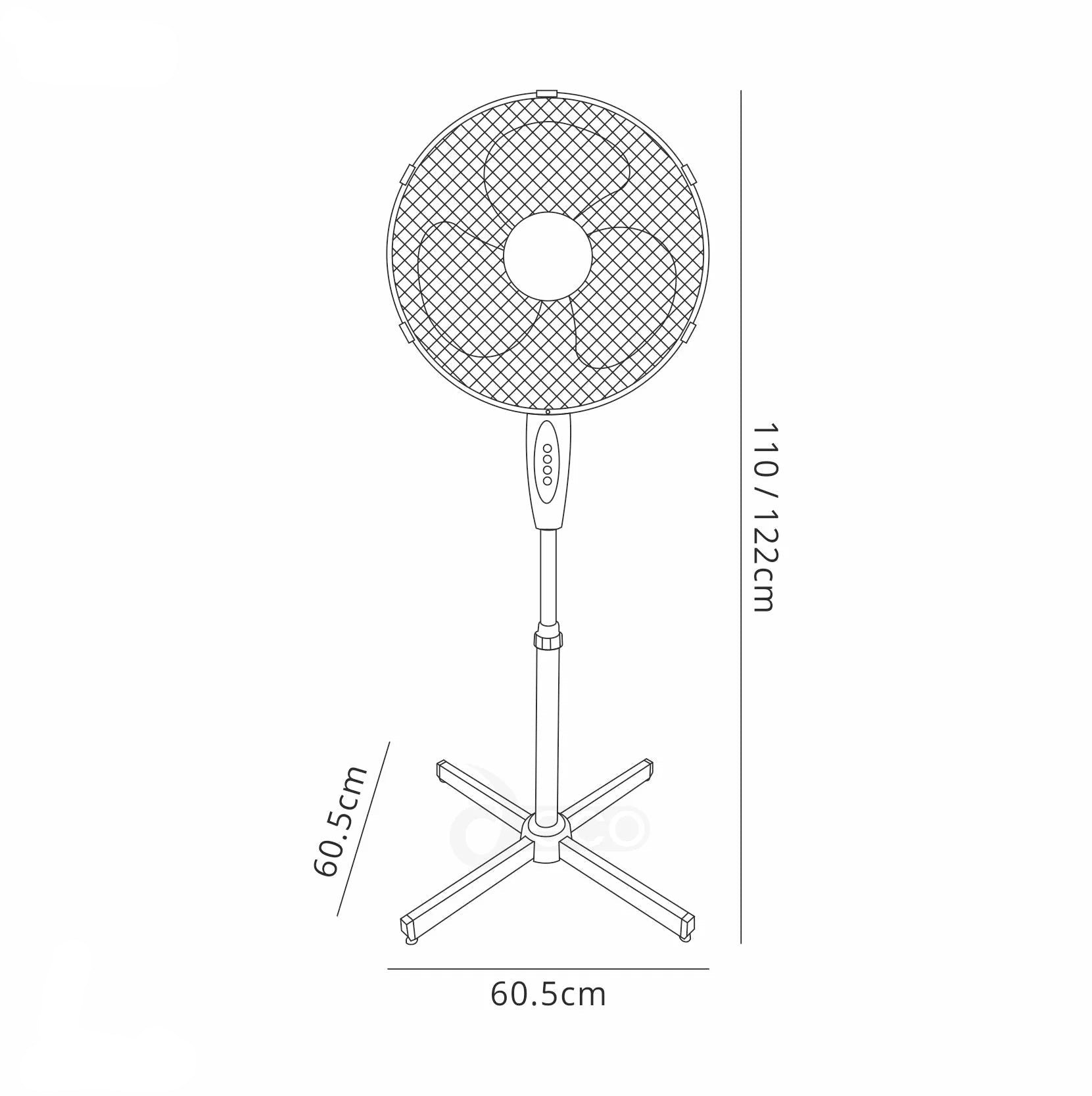 Energiahatékony álló ventilátor 128cm