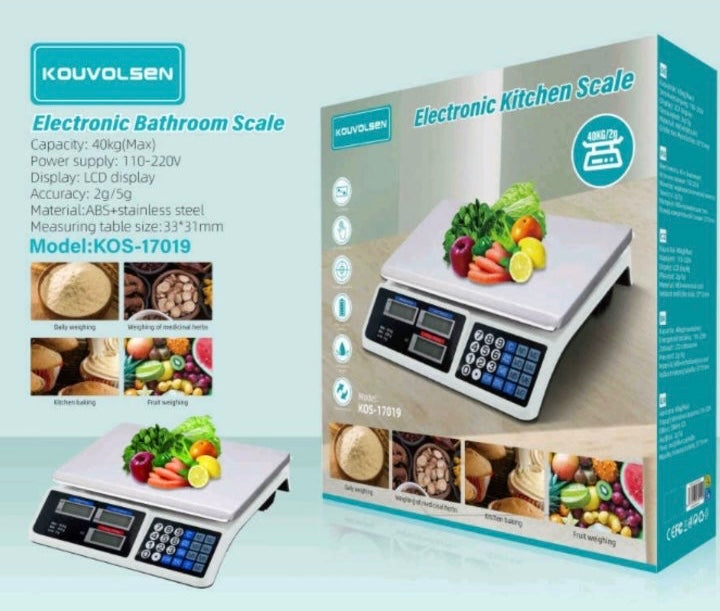 Digitális Árazó Mérleg 40Kg - Precíziós LCD Kijelzővel és Rozsdamentes Acéllappal