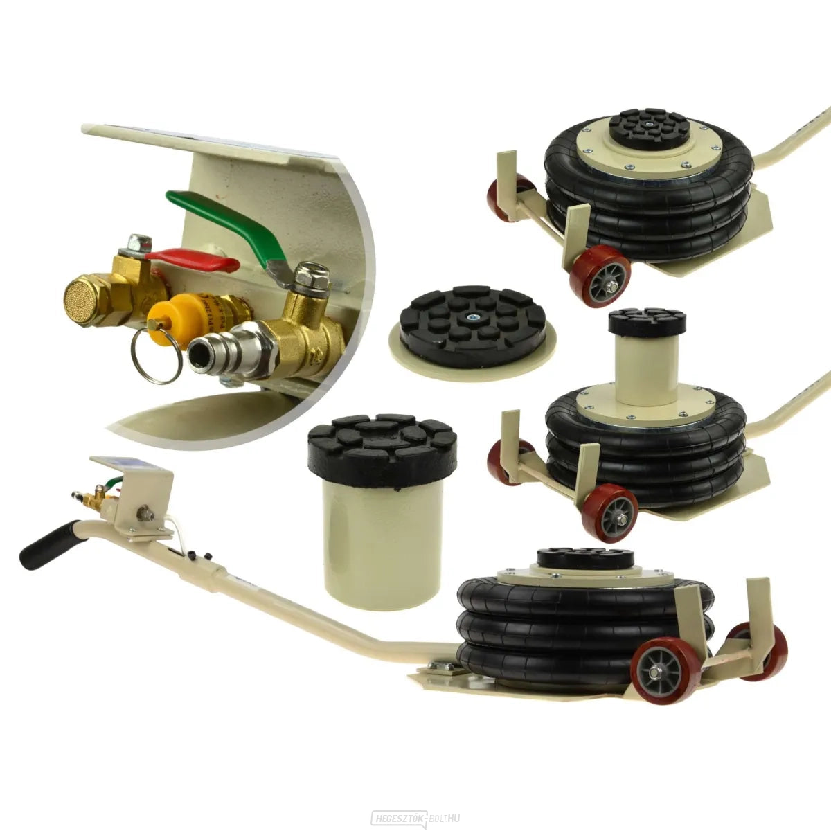 Pneumatikus légrugós emelő 3,5 t, mobil, 150-500 mm