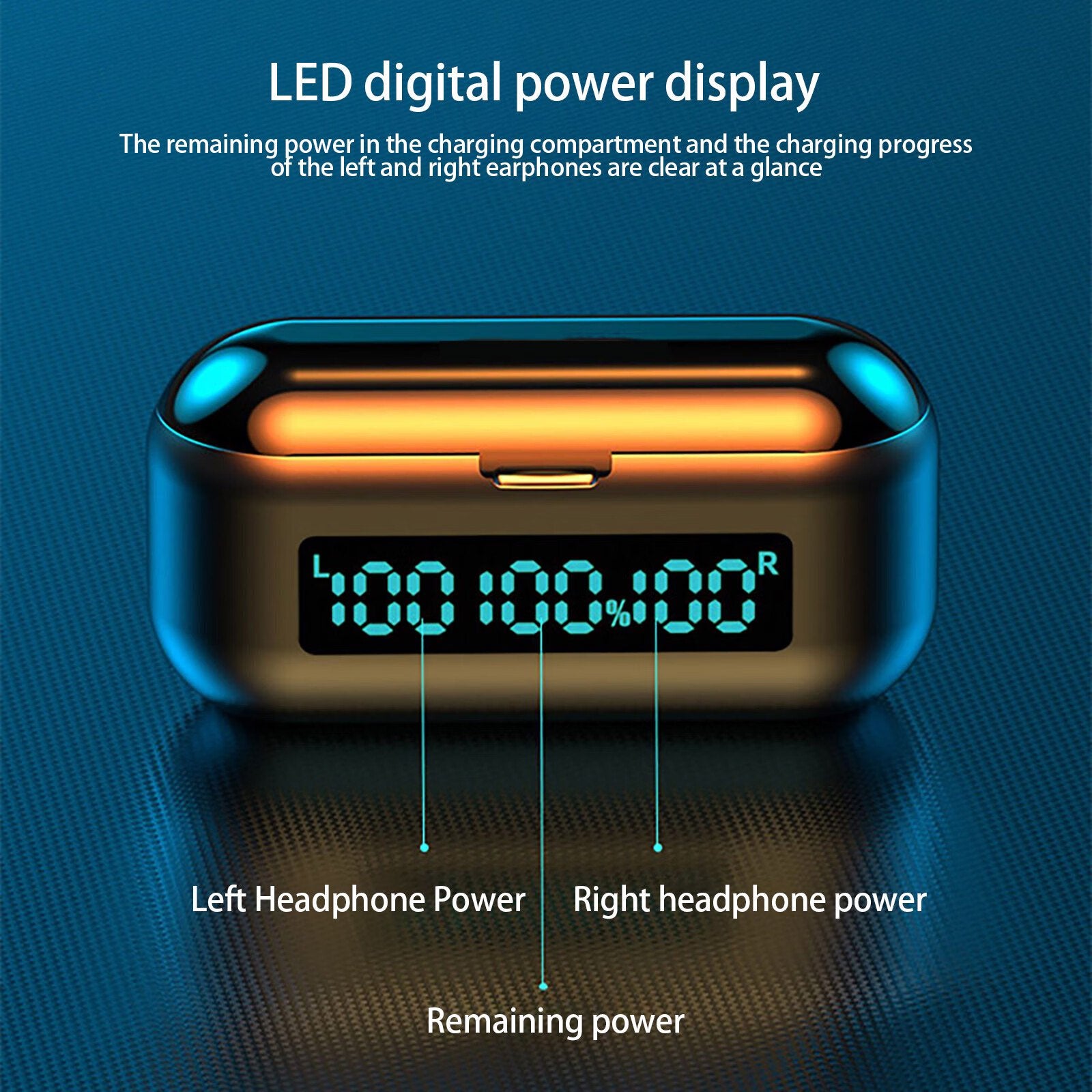 TWS F9 Bluetooth fülhallgató powerbankkal fehér