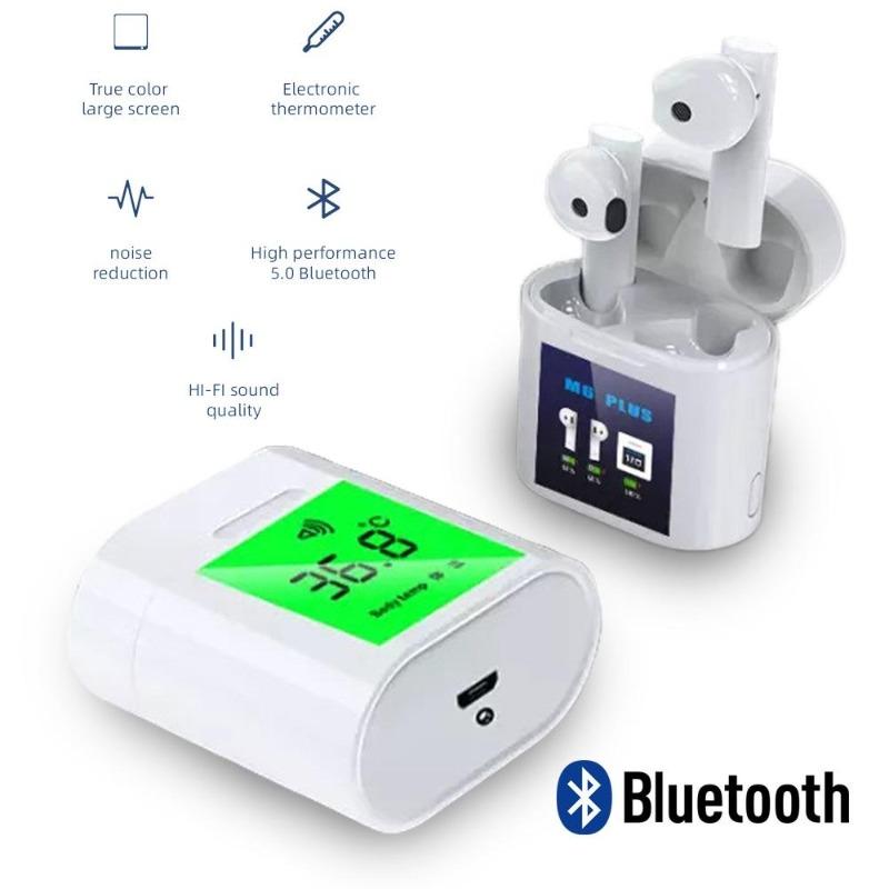 Air M6 Plus hőmérővel - TWS Bluetooth fülhallgató