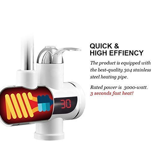 Vízmelegítős csap kijelzős, alsó kiállás