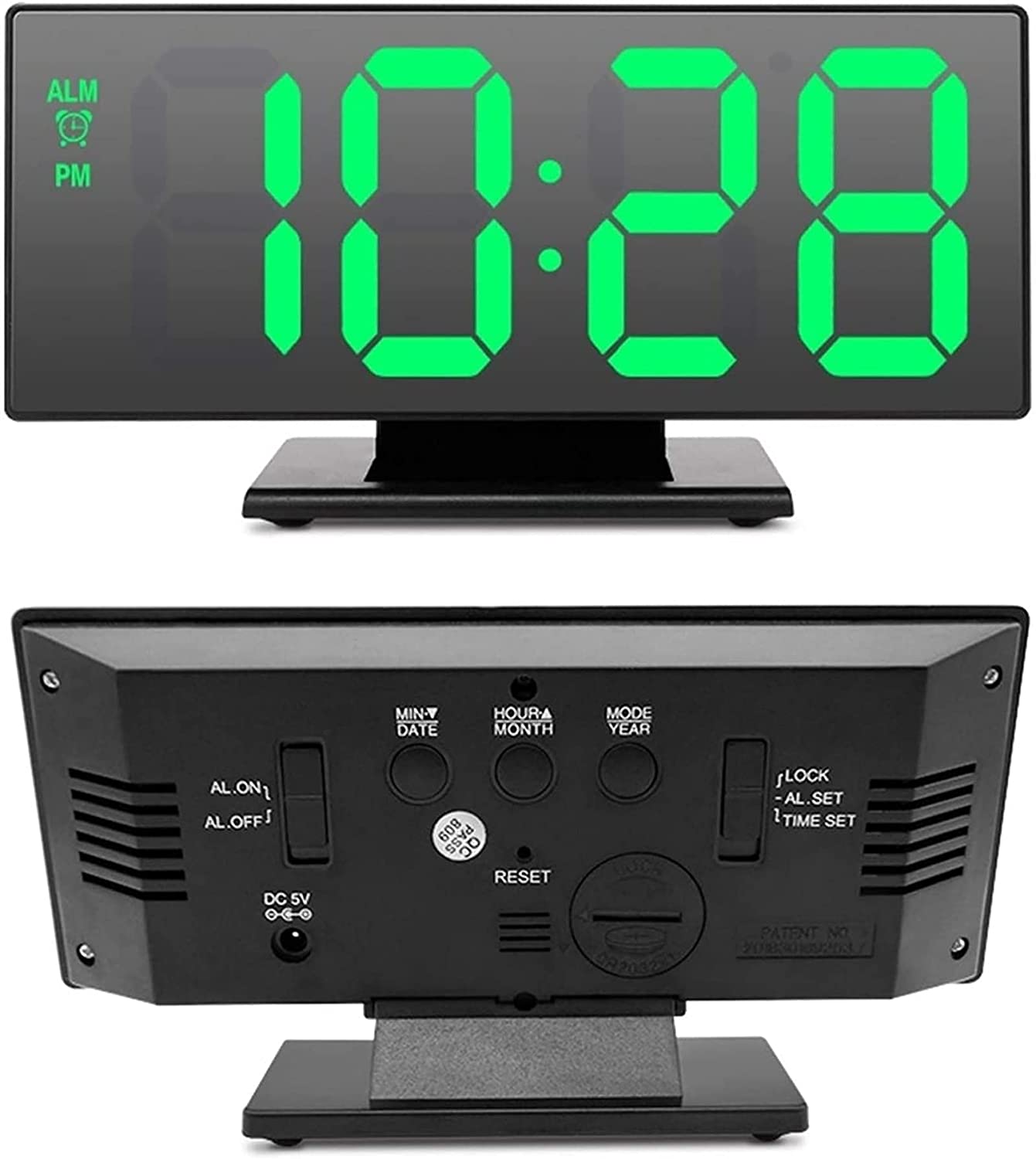 2in1 Tükrös digitális asztali óra