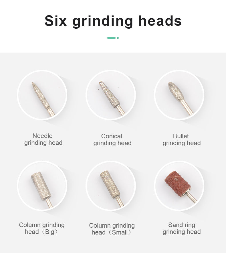 Szabályozható fordulatszámú elektromos manikűr és pedikűr szett csiszolófejekkel