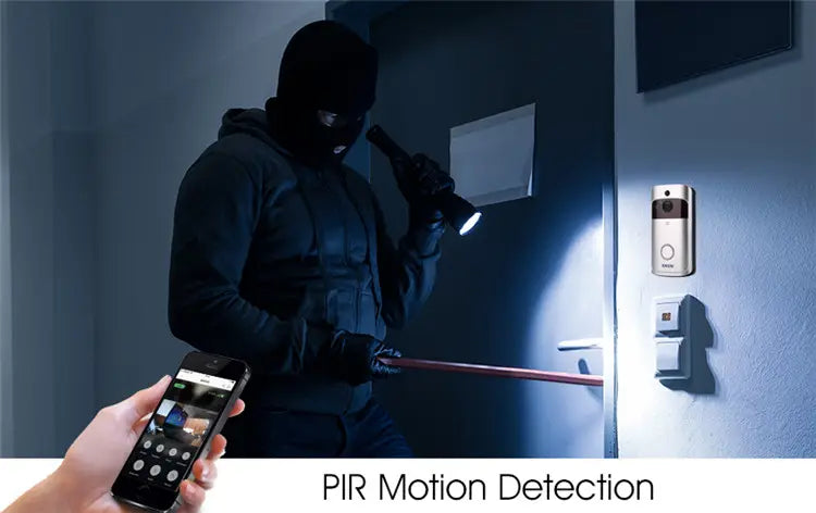 X-Smart Vezeték nélküli WiFi video okos kapucsengő ajtócsengő, PIR mozgásérzékelés, otthoni biztonsági rendszer