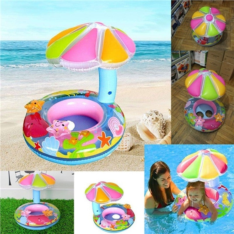 Felfújható beülős úszógumi, napfénytetős árnyékoló