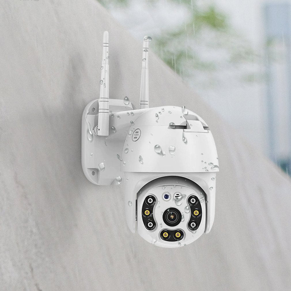 Kültéri Beltéri 1080P WiFi IP Kamera 4+4 LED mozgásérzékelés/IP66 vízálló/PTZ távoli mozgatás/kétirányú audio/éjszakai üzemmód
