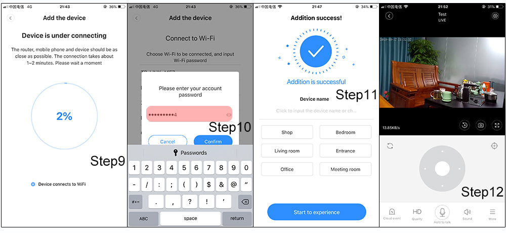 Kültéri Beltéri 1080P WiFi IP Kamera 4+4 LED mozgásérzékelés/IP66 vízálló/PTZ távoli mozgatás/kétirányú audio/éjszakai üzemmód