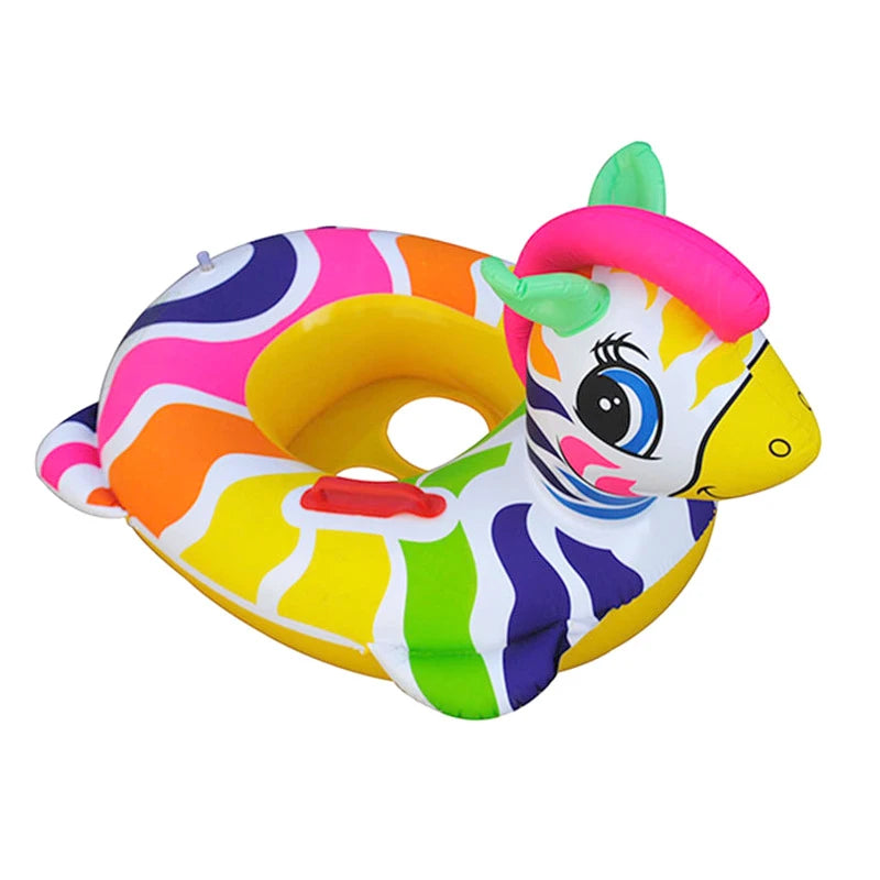 Felfújhatós beülős gyerek úszógumi - szivárvány zebrás