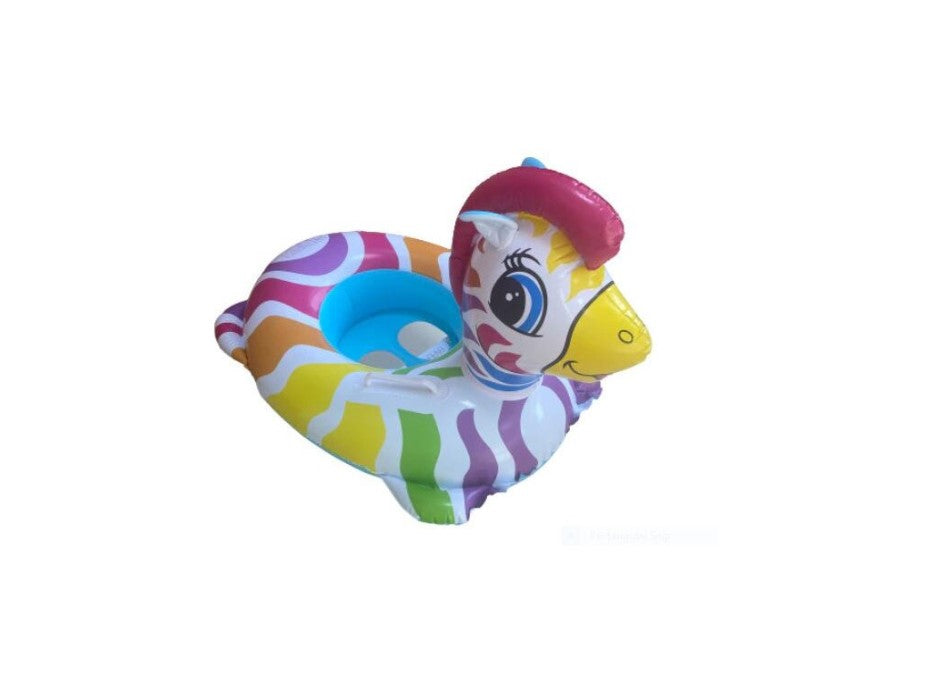 Felfújhatós beülős gyerek úszógumi - szivárvány zebrás