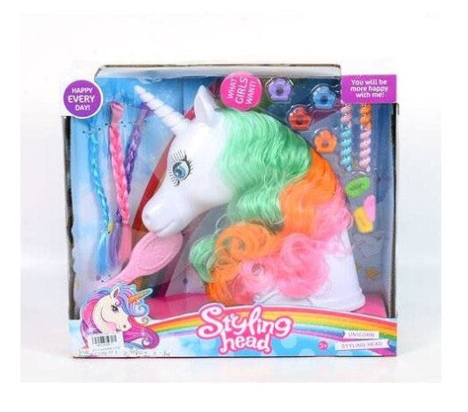 Fésülhető unikornis fej kiegészítőkkel