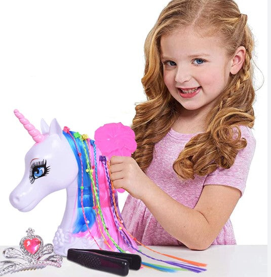 Fésülhető unikornis fej kiegészítőkkel