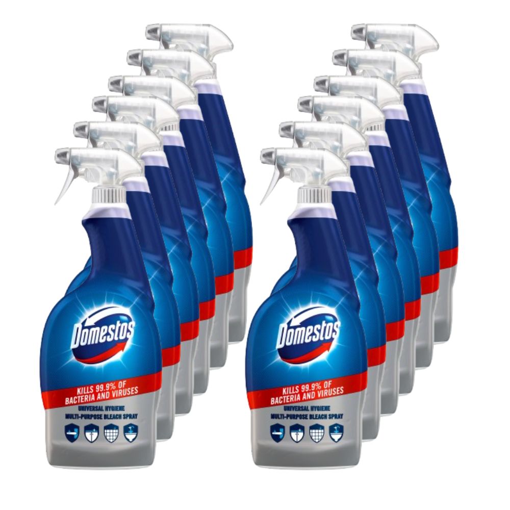 12db Domestos Universal Hygiene Fertőtlenítő Hatású Tisztító Spray – 12x750 ml