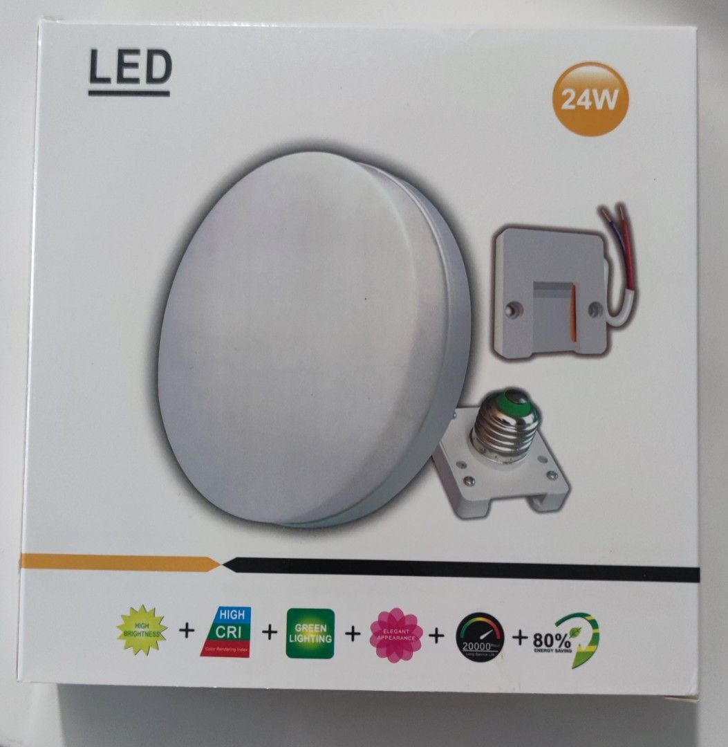 LED Mennyezeti Panel 24W Lámpa – Kerek Forma– E27 Kompatibilis – 17cm Átmérő