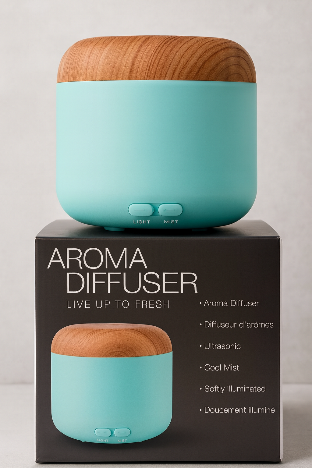 Ultrahangos LED-es Aroma Diffúzor Fahatású Dekorral – Csendes Levegőpárásító és Illóolaj Párologtató