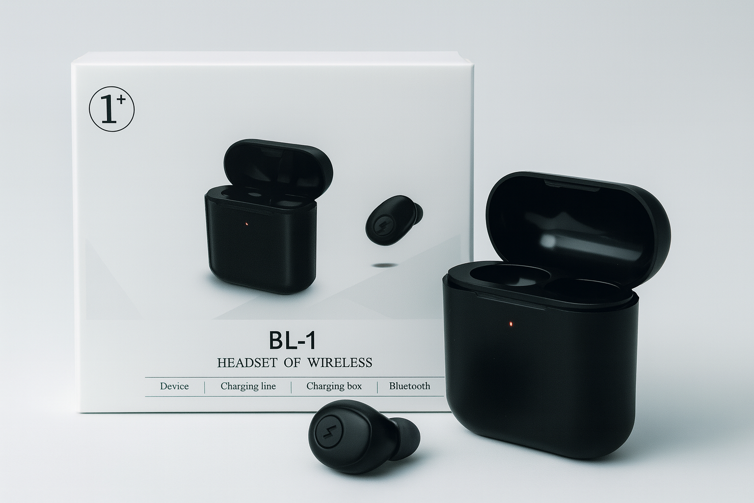 BL-1 Vezeték Nélküli Bluetooth Fülhallgató Töltőtokkal – Fekete