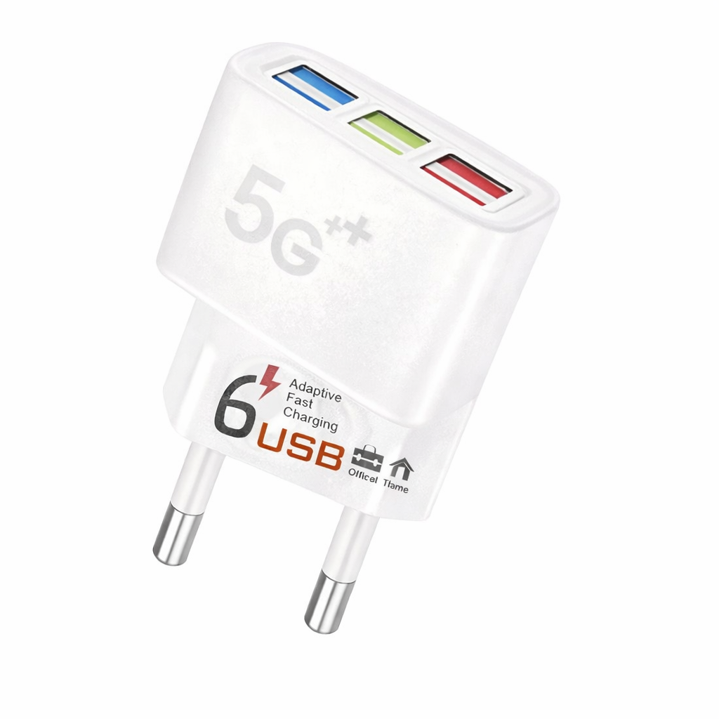 6 Portos USB Gyorstöltő Adapter 3.1A – Univerzális Hálózati Töltő Otthonra és Utazáshoz