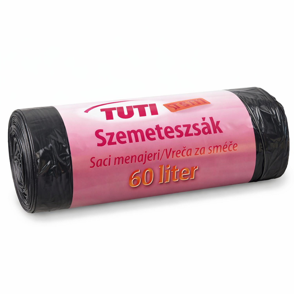 TUTI Szemeteszsák 60 liter – Erős, Strapabíró Hulladékgyűjtő Zsák