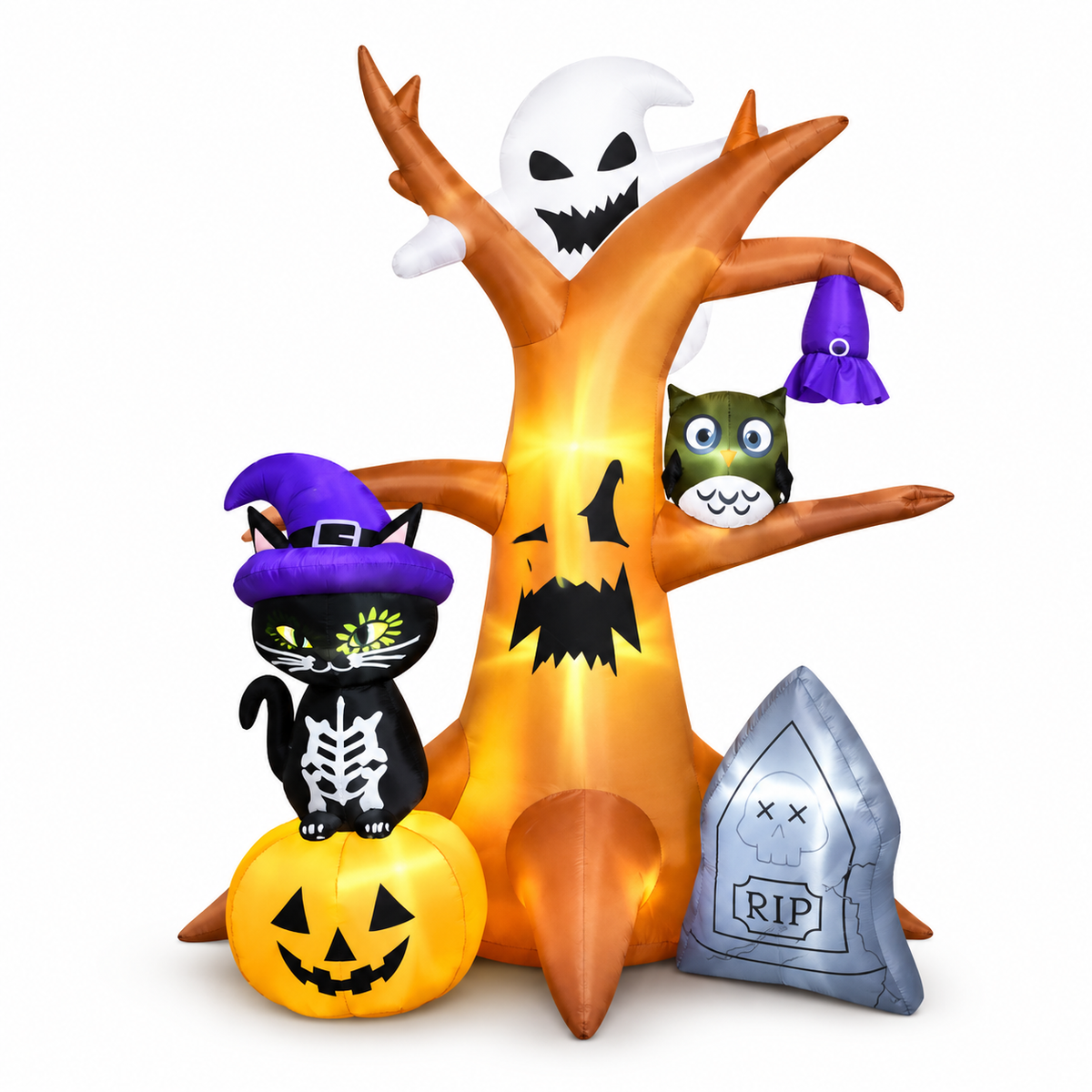 Felfújható Halloween dekoráció világítással – Szellemfás dísz, 250 × 200 cm