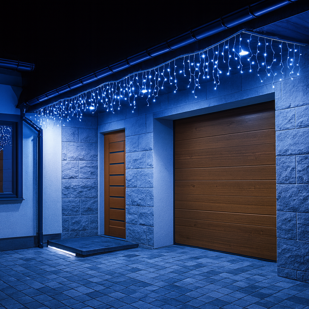 25m Toldható Kék LED Jégcsap Fényfüzér – 500 LED