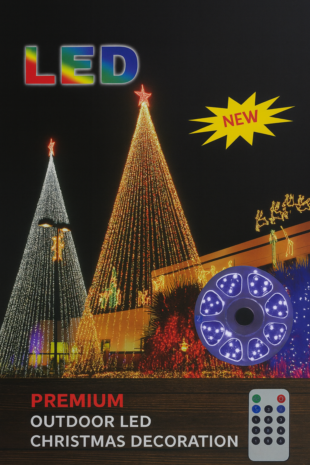 LED kültéri karácsonyfa fényfüzér, 500 LED, 25 m, kúp alakú fényfa dekoráció Melegfehér