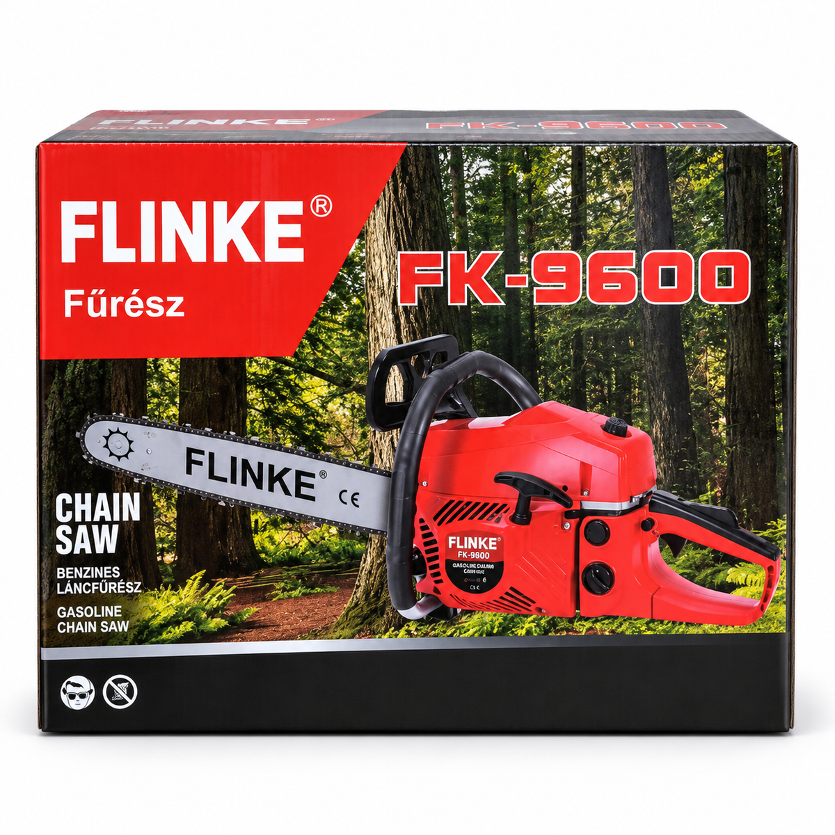 FLINKE FK-9600 benzines láncfűrész – nagy teljesítményű motoros fűrész favágáshoz és kerti munkákhoz
