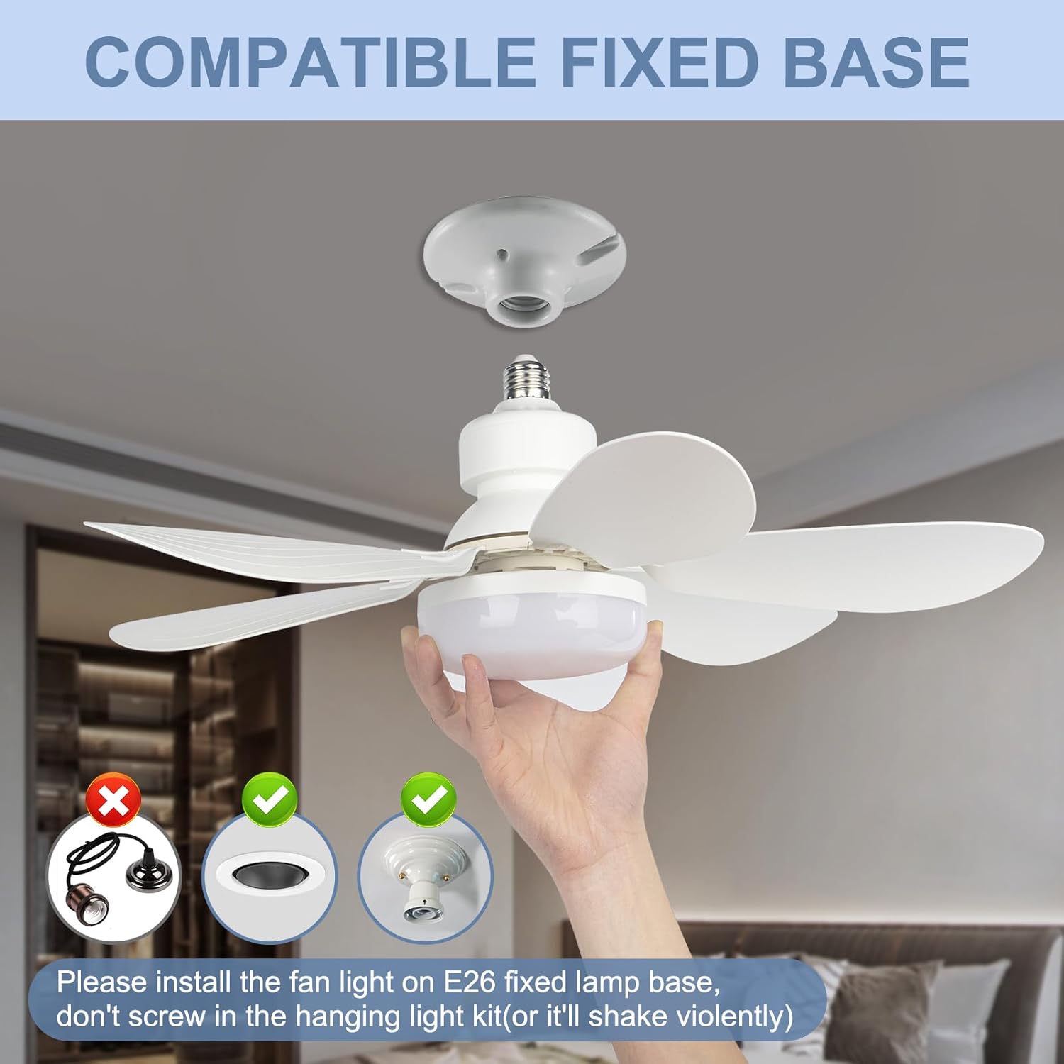 Flower LED Mennyezeti Ventilátor Lámpa – 40 W, E27, virág-design, szupercsendes